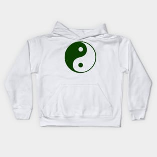 Green yin and yang design Kids Hoodie